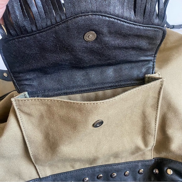 R&EM Rebecca Minkoff Canvas Vegan Leather Tote Bag - Picture 6 of 11